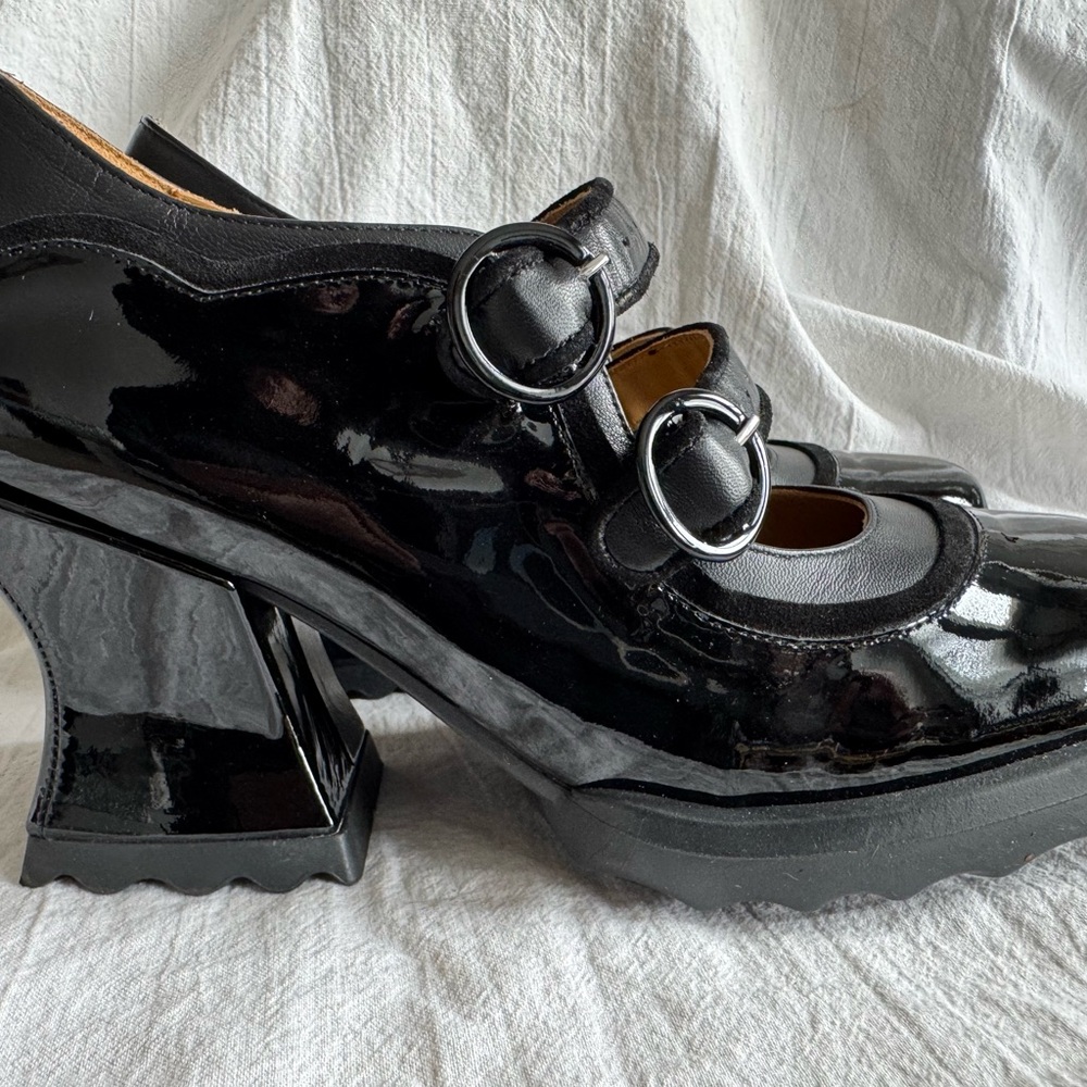 STOP IT PARADA DOUBLE-STRAP MARY JANES black 9.5